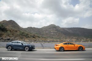 Lexus RC F VS Audi e-tron Sportback - tracking - side